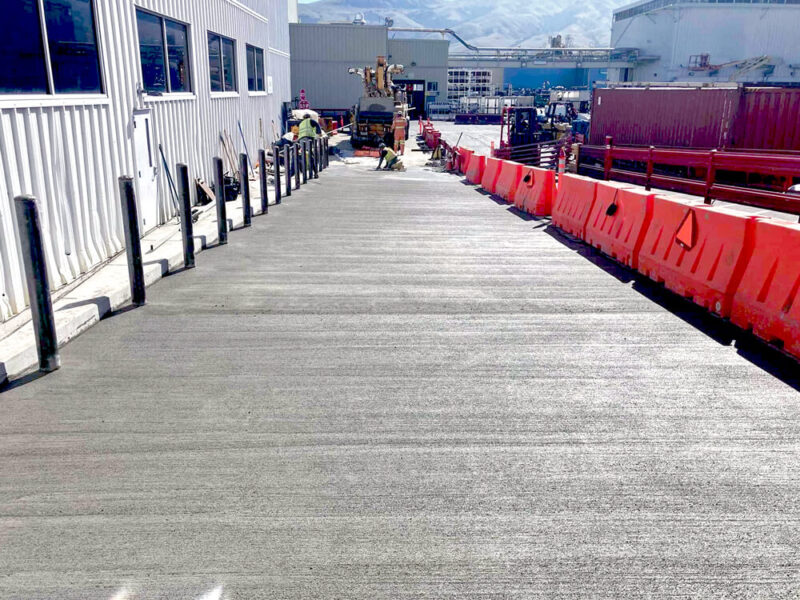 civil team tesla concrete ramp construction
